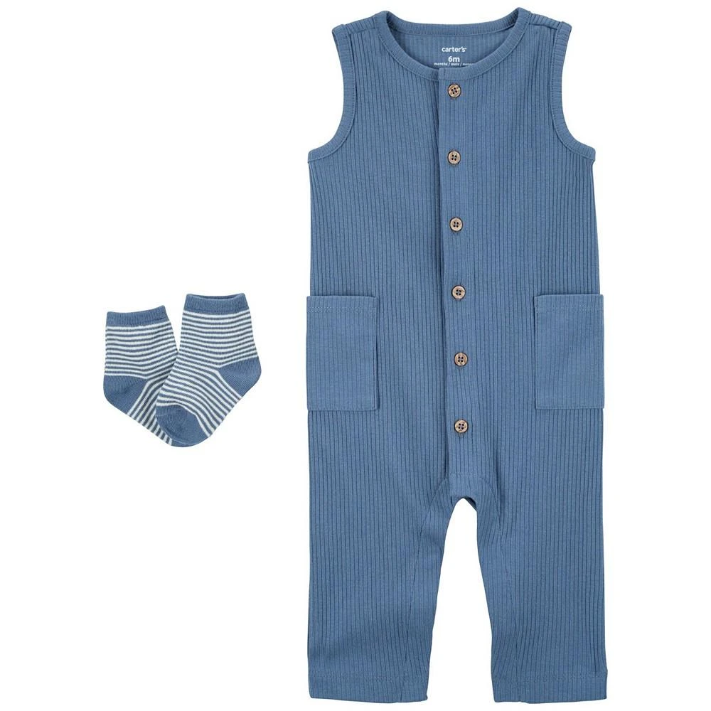 Carter's Baby Boys Jumpsuit and Socks, 2 Piece Set 1