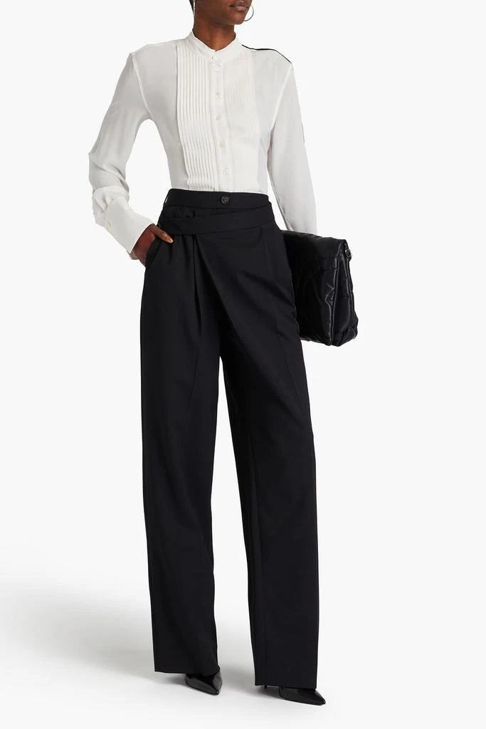 Peter Do Pleated layered twill wide-leg pants 2