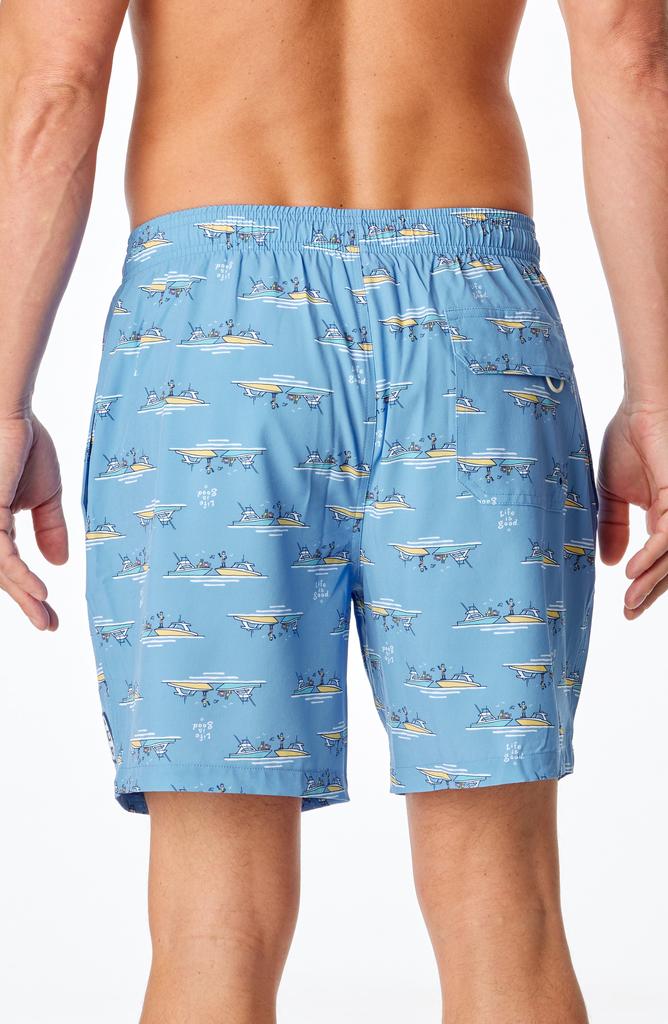 Life is Good Jake Boat Print Boardshorts