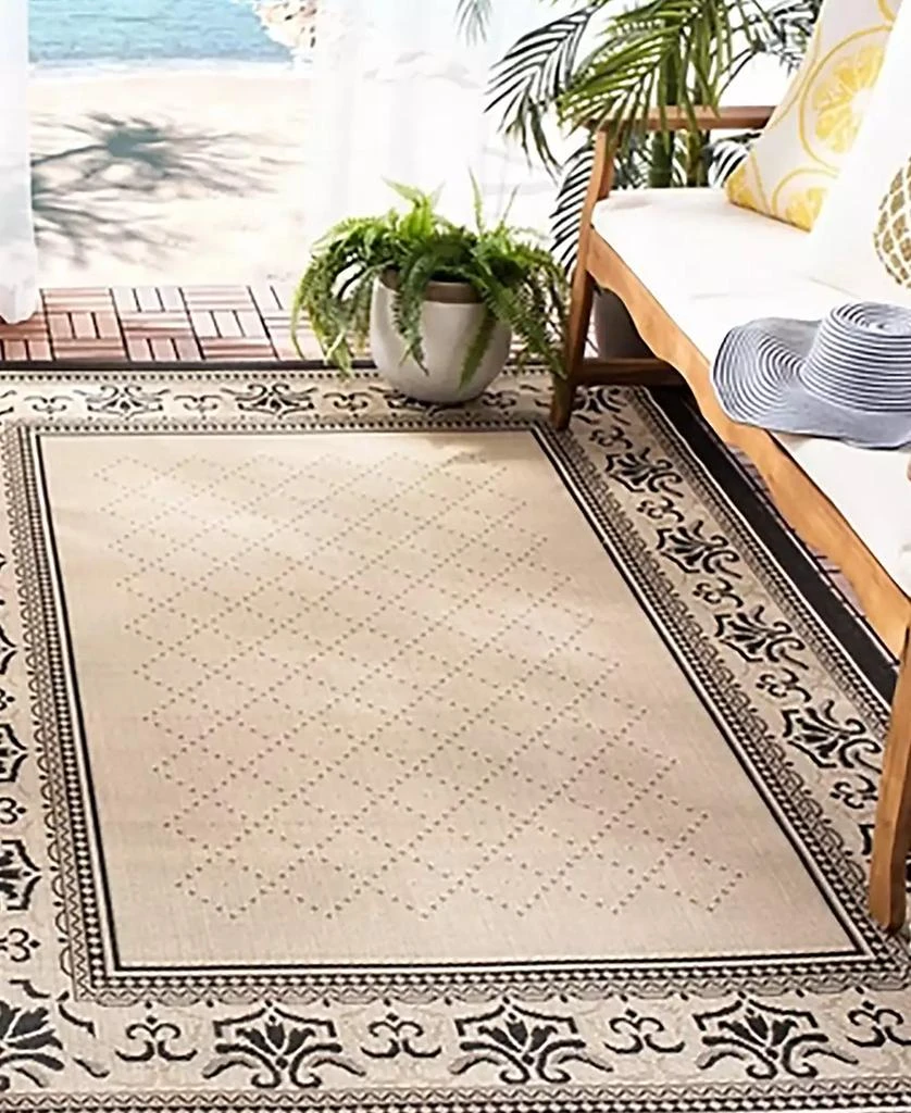 Safavieh Courtyard Sand and Black Area Rug Collection 3