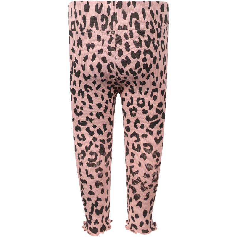 Huxbaby Leopard print ribbed logo leggings in pink and black