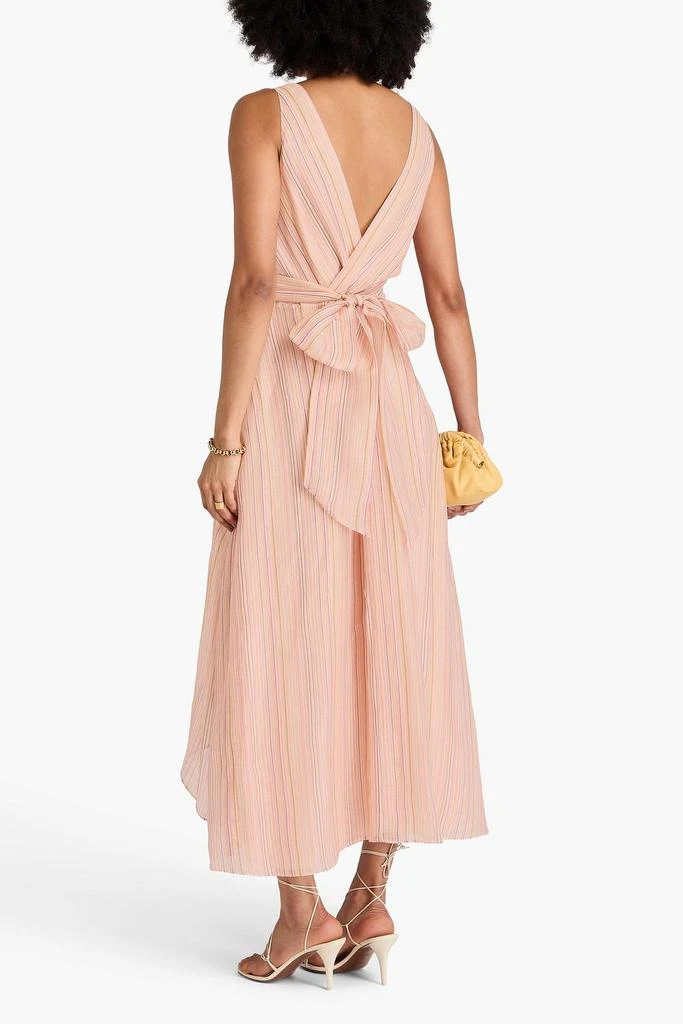 Derek Lam Anna twisted striped linen and silk-blend gauze midi dress 3