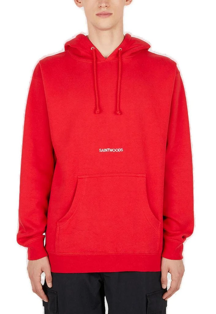 Saintwoods Saintwoods Logo Embroidered Drawstring Hoodie 1