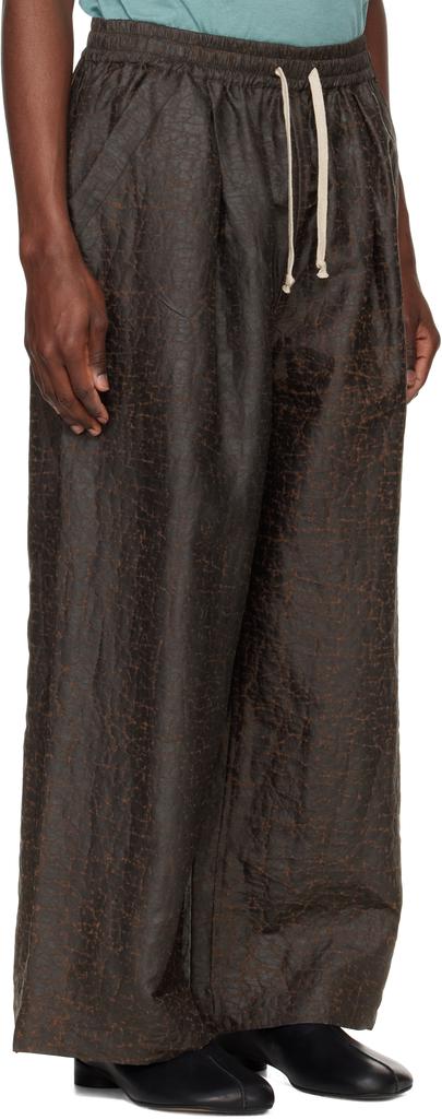 Jan-Jan Van Essche Brown O-Project Doro Dyed Silk Wide Trousers
