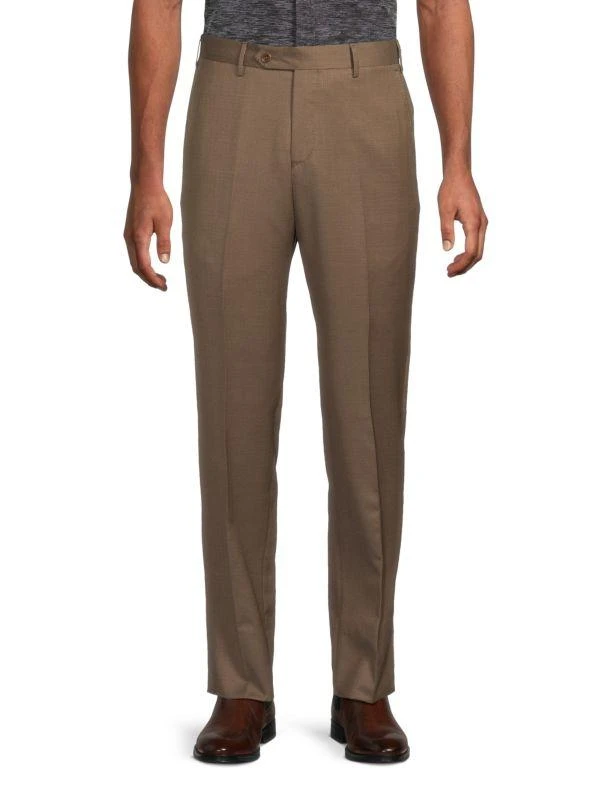 Zanella Pleated Wool Contemporary-Fit Dress Pants 1