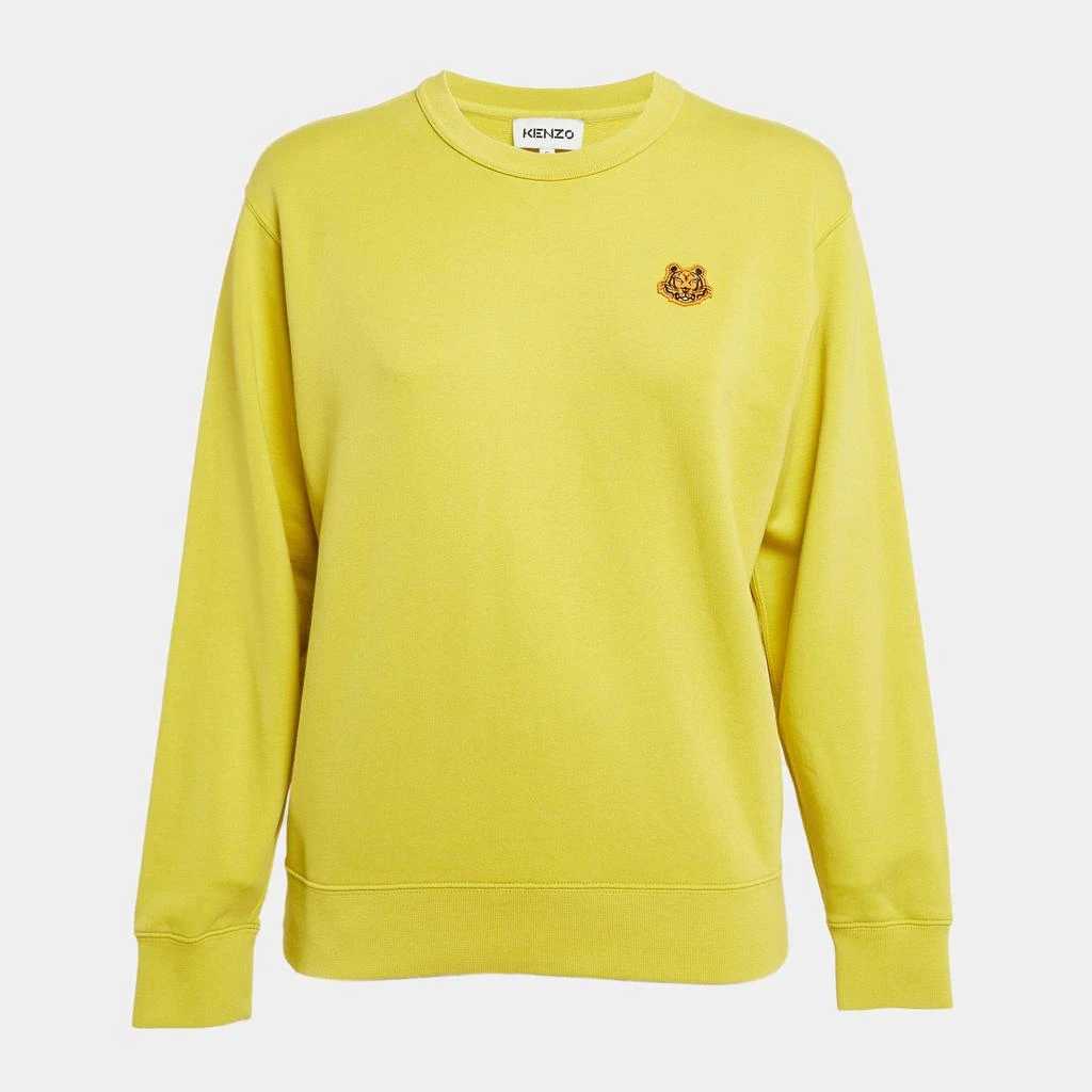 Kenzo Kenzo Yellow Tiger Applique Cotton Knit Sweatshirt S 1