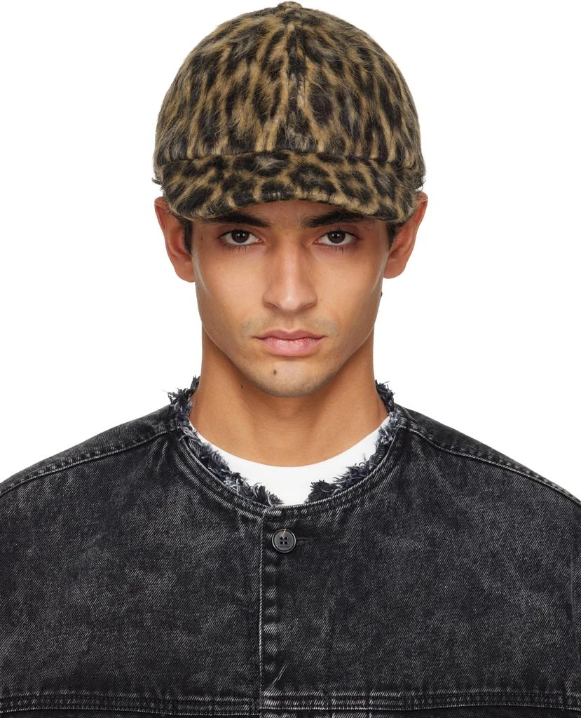 Lanvin Brown Leopard Print Cap 1