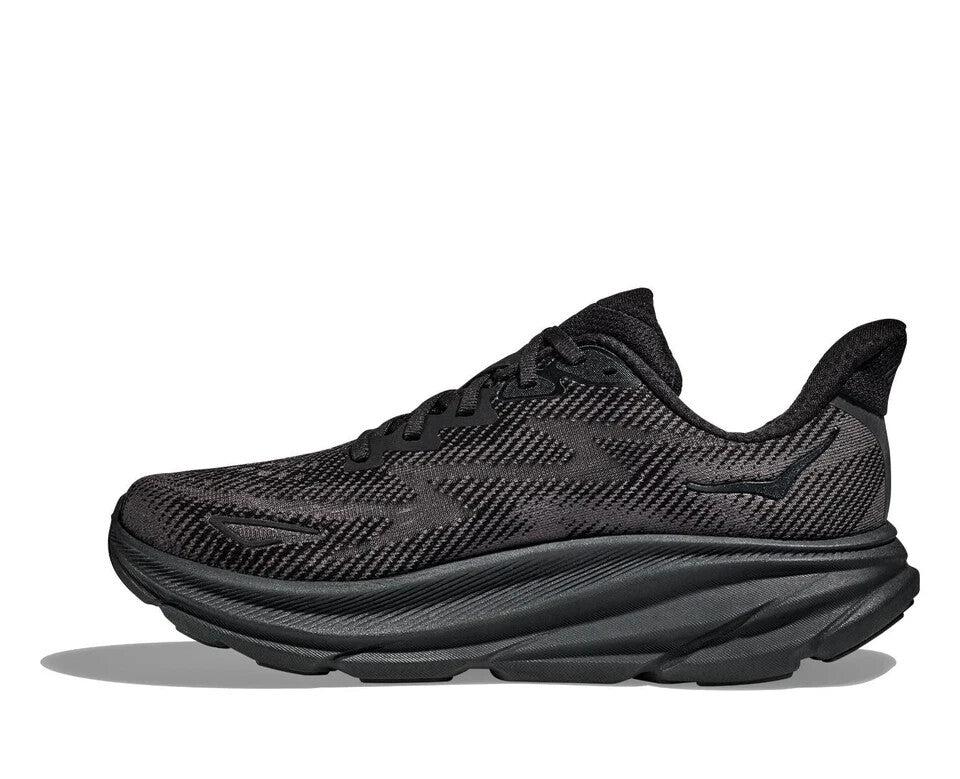 Hoka One One Clifton 9 1127895-BBLC Sneakers Men's Black Lace-Up Running Shoes