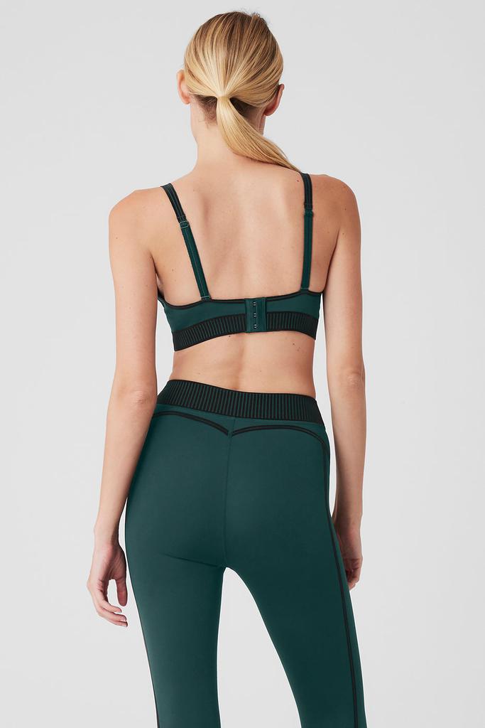 Alo Airlift Line Up Bra - Midnight Green - Lingerie - Free