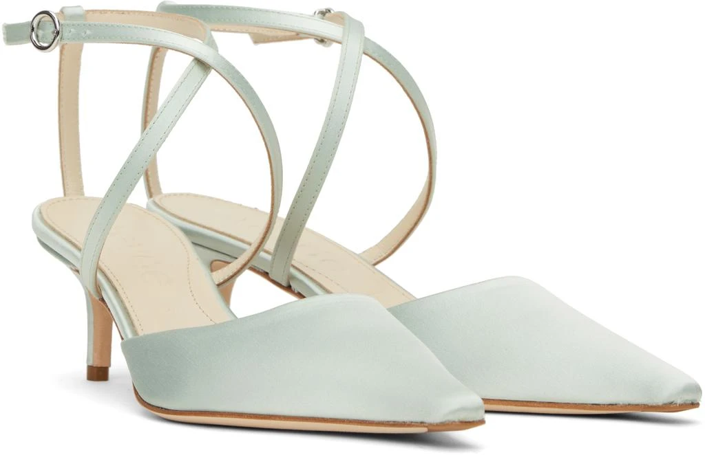 AEYDE Blue Salome Satin Heels 4