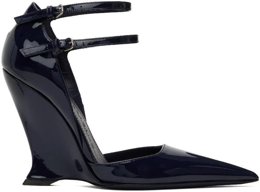 Salvatore Ferragamo Navy Vidya Heels 1