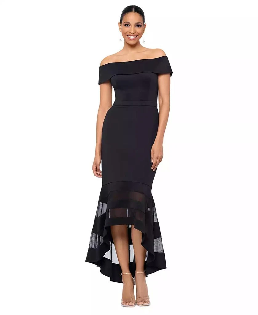 XSCAPE Women's Illusion High-Low Fit & Flare Dress 1