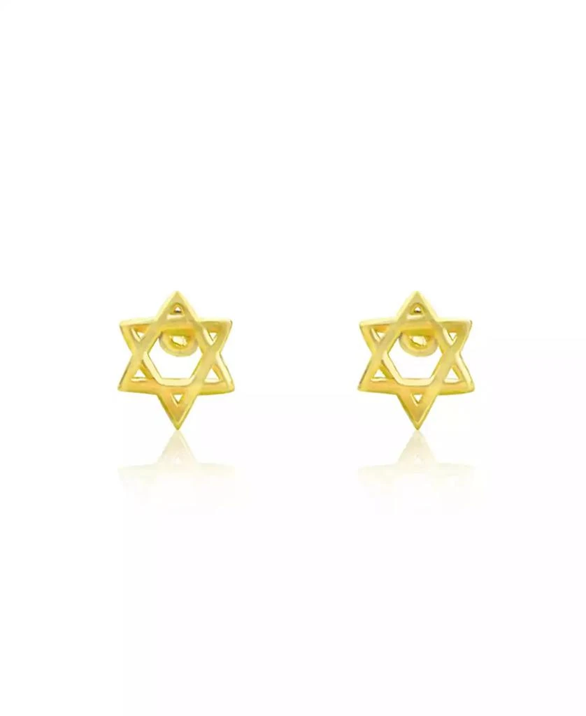 Etoielle Yellow Gold Tone Star of David Studs Earrings 1