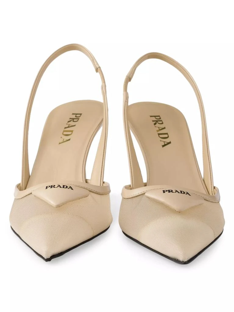 Prada Mesh Fabric Slingback Pumps 4