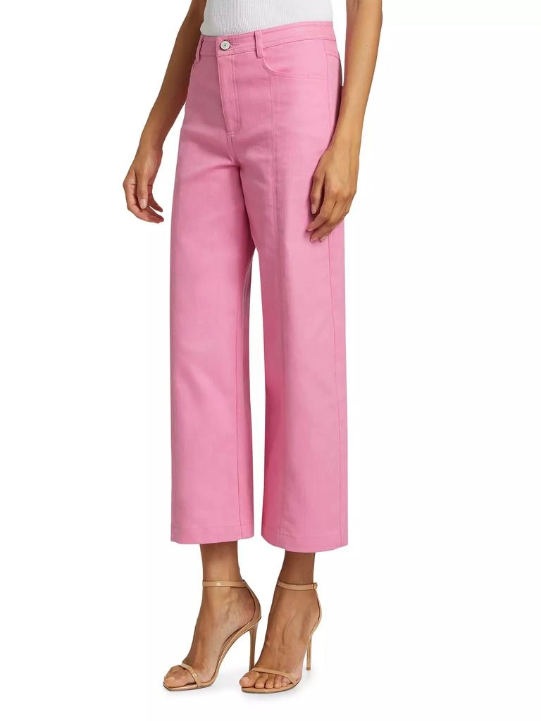 Cinq à Sept Verona Heart-Embroidered Wide Crop Jeans 4