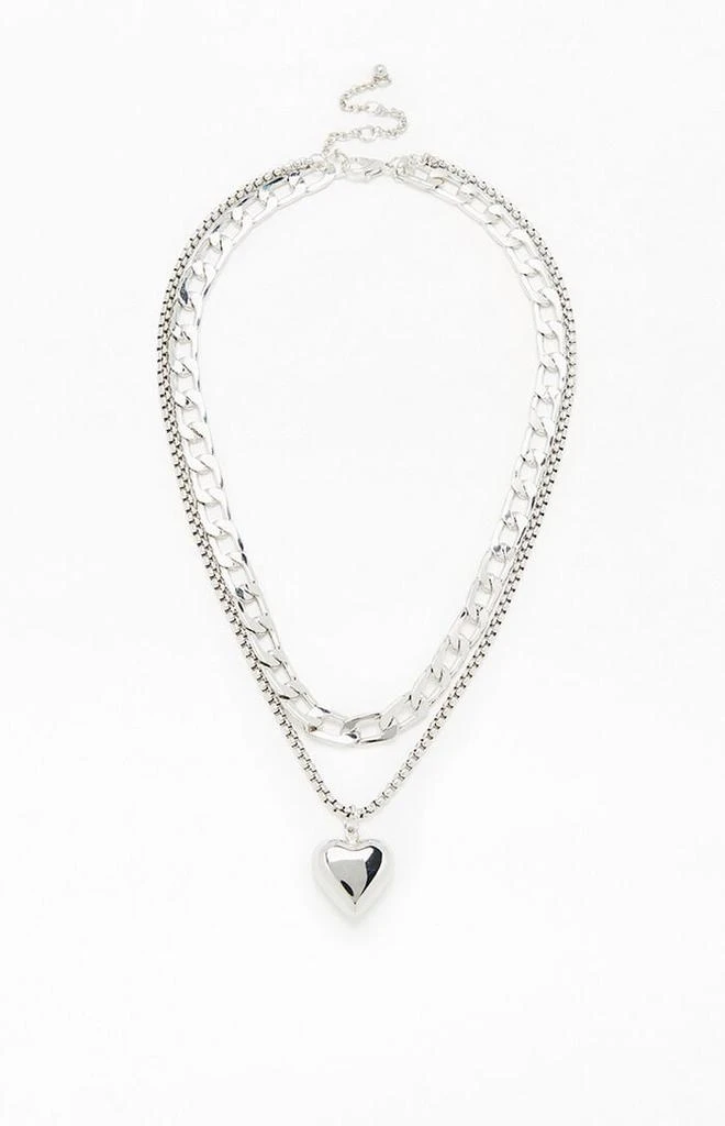 Playboy Heart Chain Layered Necklace 1