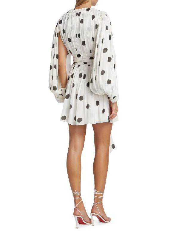 Halpern Split-Sleeve & Polka-Dot Minidress 2