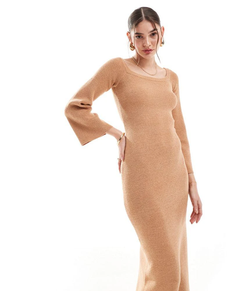 Pretty Lavish Pretty Lavish off shoulder knit maxi dress in terracotta 4
