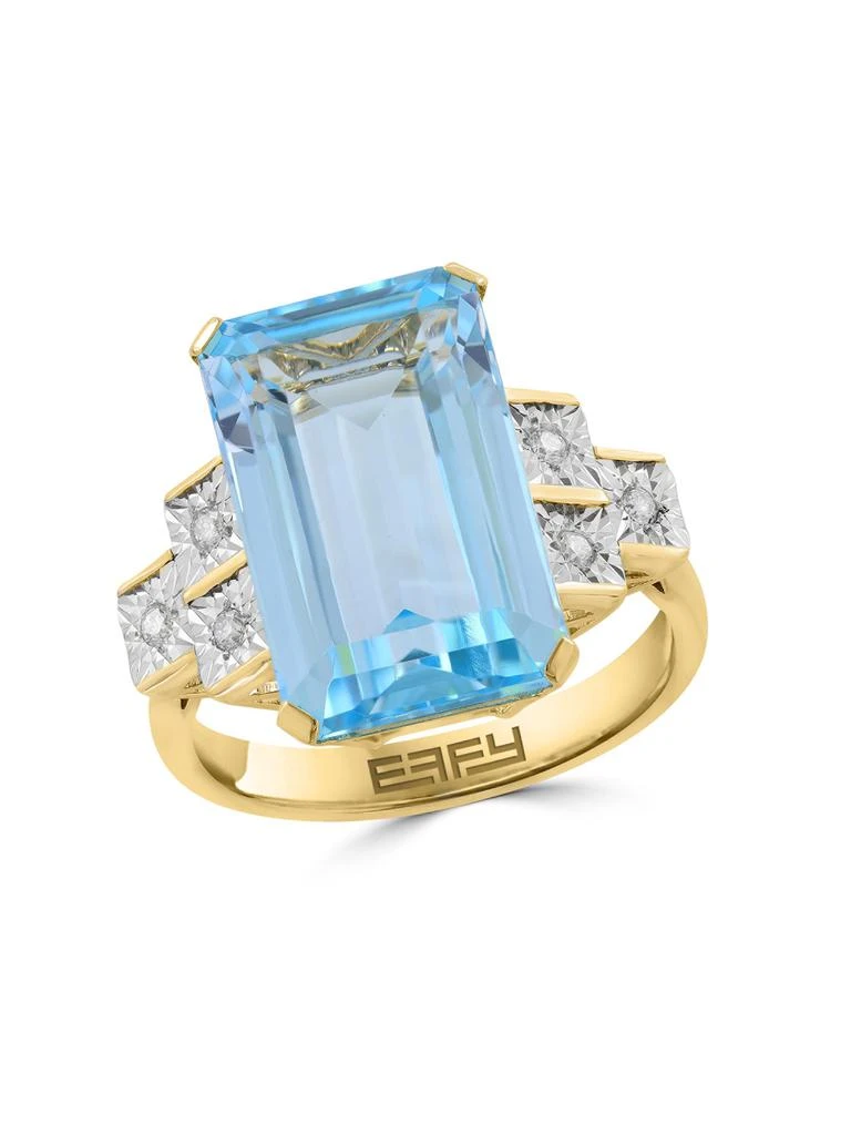 Effy 14K Yellow Gold, Sky Blue Topaz
0.1 TCW Diamond Ring