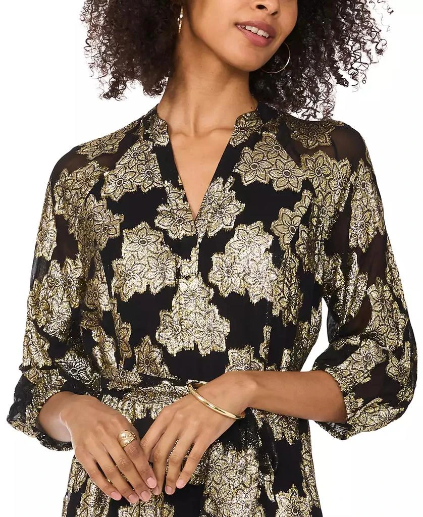 metallic knit long sleeve dress Ingrid Metallic Knit Maxi Dress - Bronze