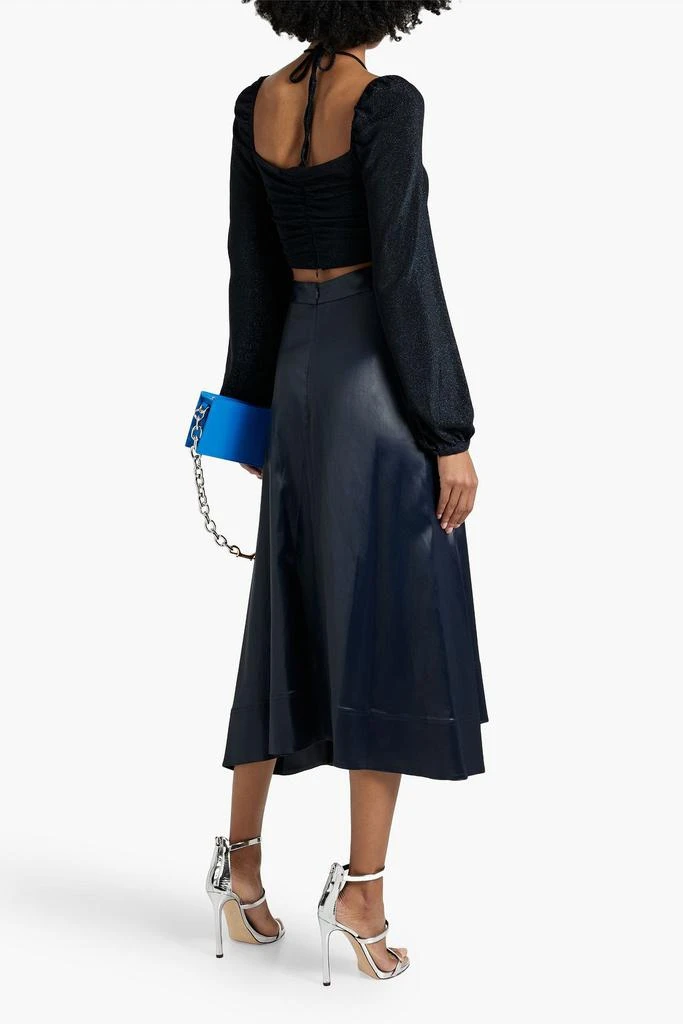 NICHOLAS Cropped cutout metallic stretch-jersey top 3