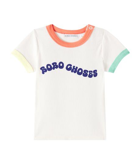 BOBO CHOSES Baby logo ribbed-knit cotton-blend T-shirt