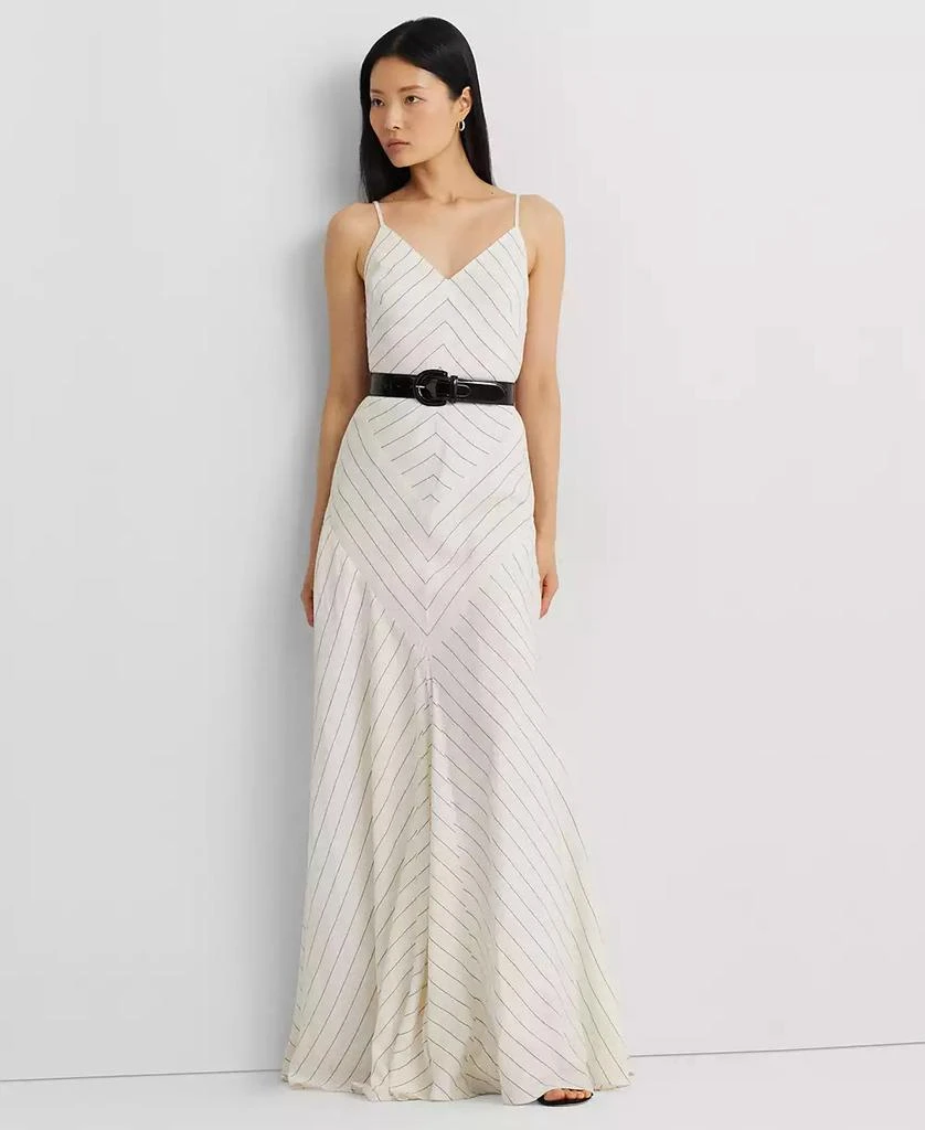 Ralph Lauren Women's Sleeveless Chevron Gown 1