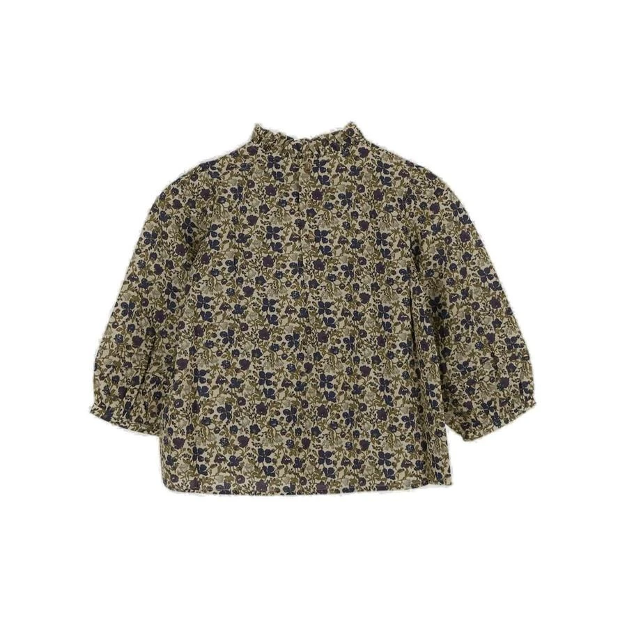 Bonpoint Girls Tess Floral Print Ruffled-Trim Blouse 2