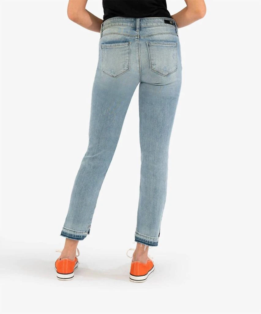 KUT from the Kloth Women's Reese Ankle Straight Step Hem Denim In Blue 3