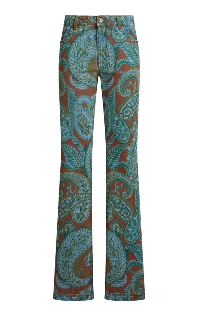 ETRO Etro Printed Low-Rise Flared-Leg Jeans - Moda Operandi 1