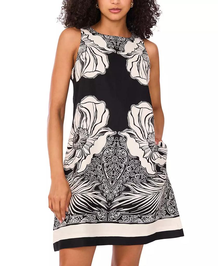 MSK Women's Printed Short Sleeveless Shift Dress