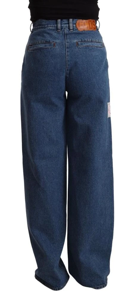 GCDS GCDS Blue Cotton High Waist Wide Leg Boot Cut Denim Jeans 3