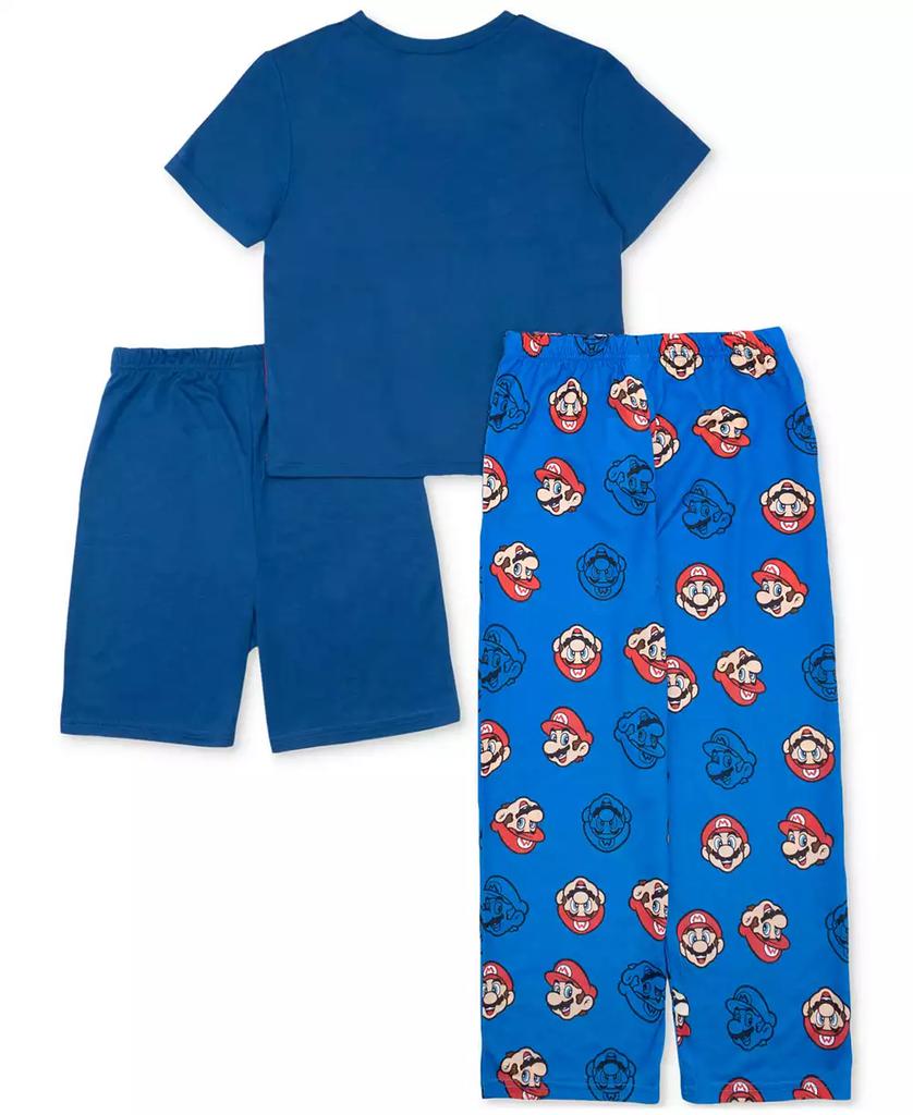 Nintendo Little and Big Boys 3-Pc. Mario Short-Sleeve Pajama Set
