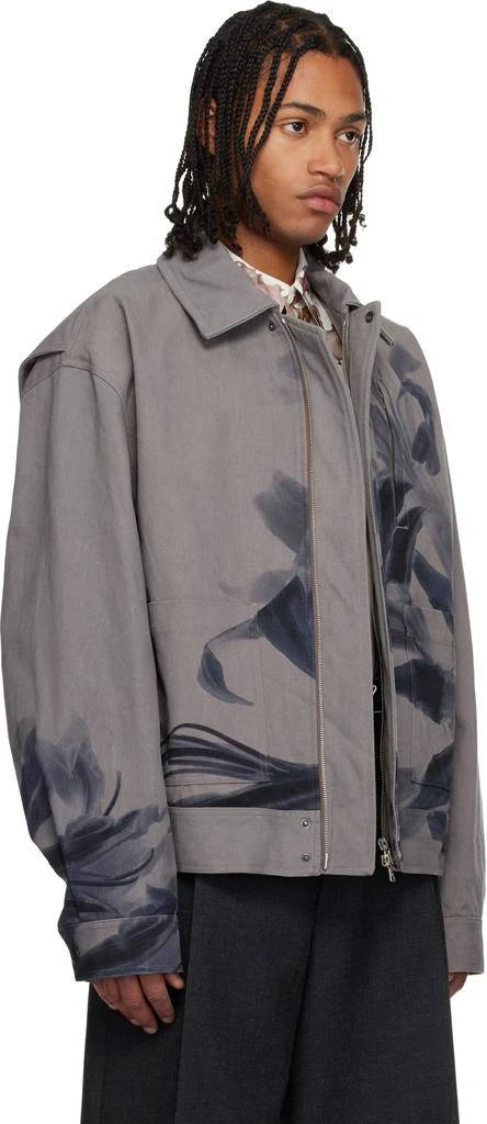 Dries Van Noten Gray Floral Jacket 2