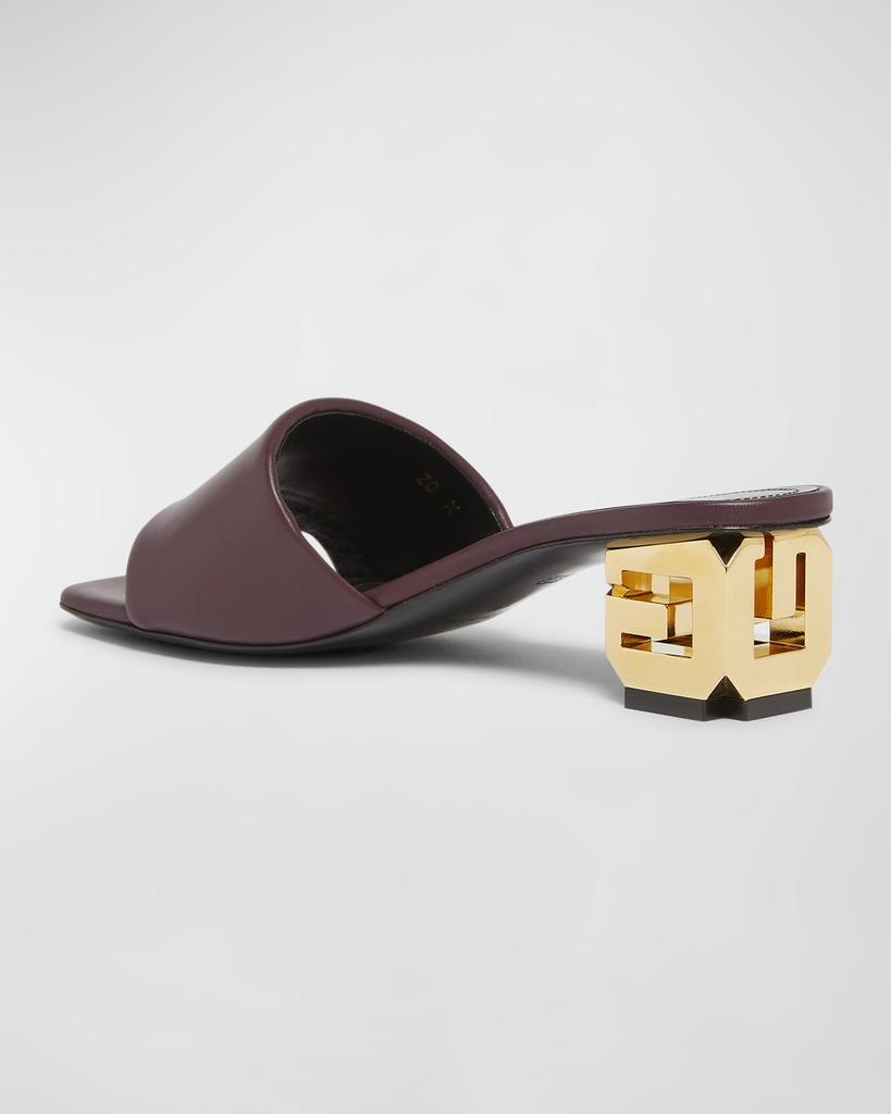 Givenchy Calfskin G Cube-Heel Mule Sandals OXBLOOD RED 10B