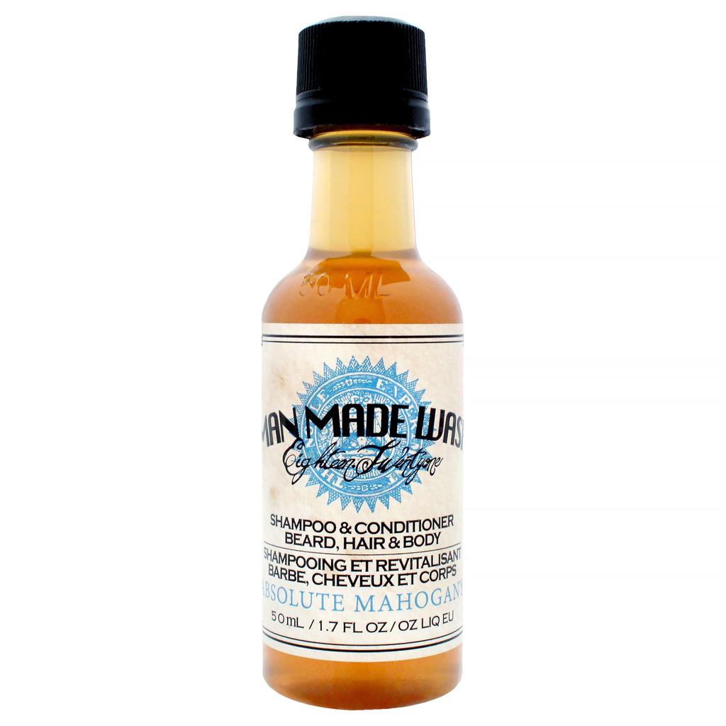 18.21 Man Made 3-In-1 Man Made Wash - Absolute Mahogany by  for Men - 1.7 oz Shampoo, Conditioner and Body Wash