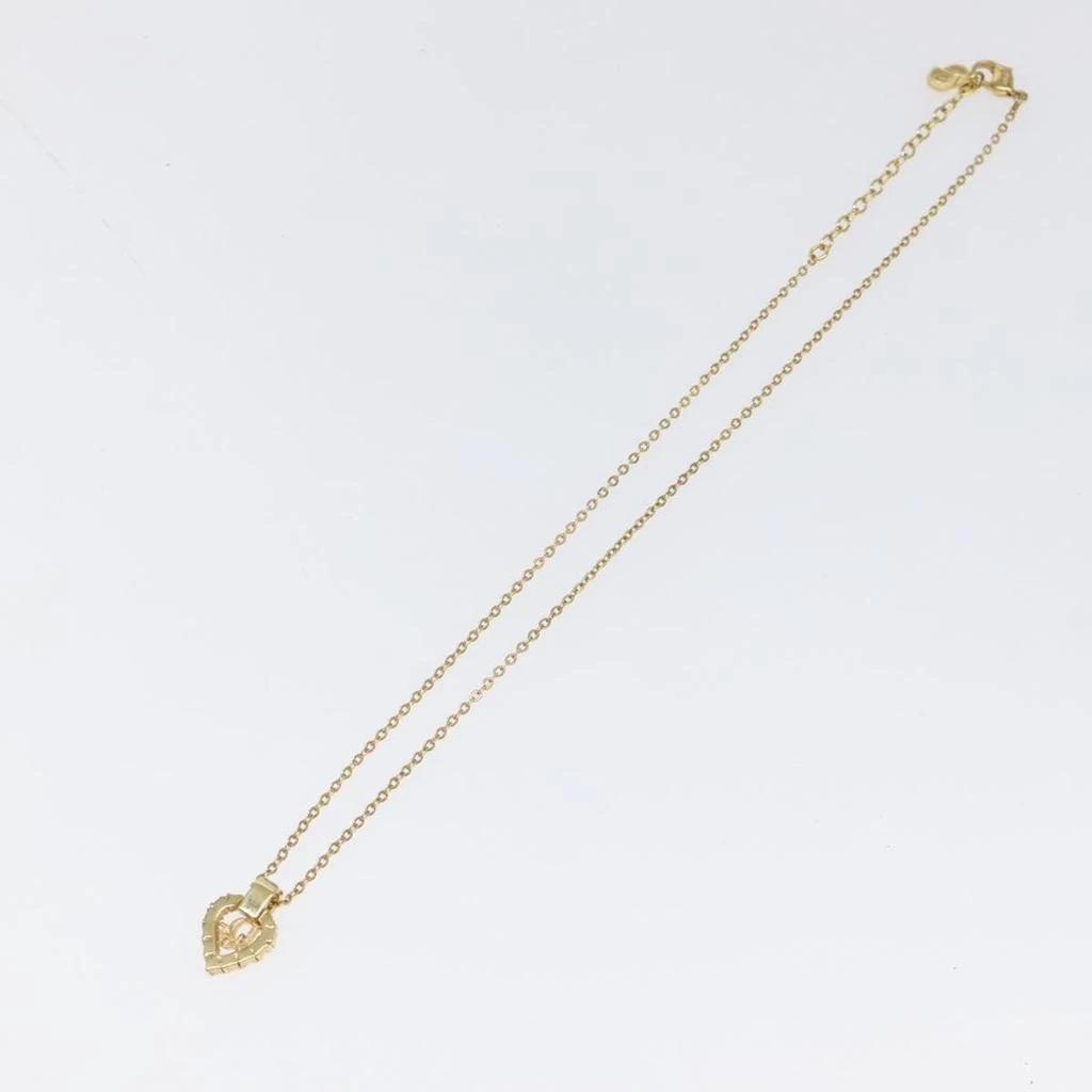 Dior Vintage Cd Heart Pendant Necklace Metal With Crystals Metal Jewelry (Pre-Owned) 2