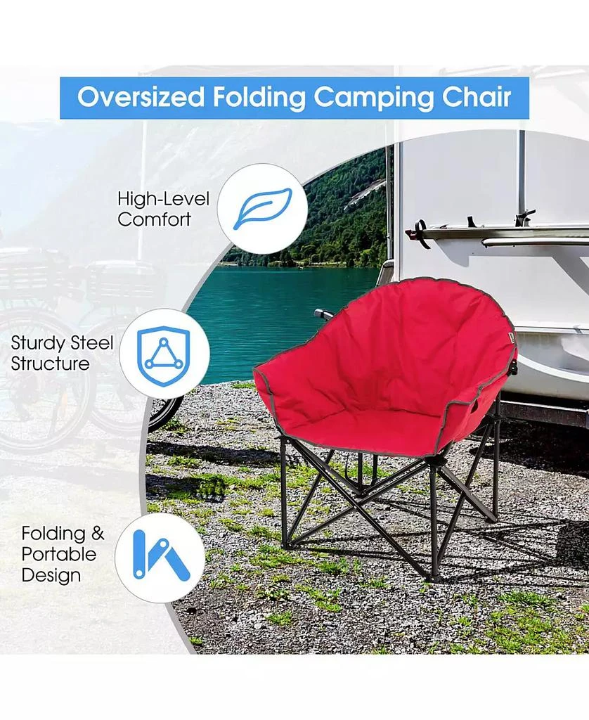 Mecale Folding Camping Moon Padded Chair with Carrying Bag 6