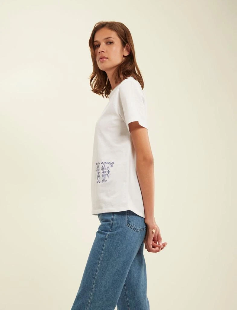 INES DE LA FRESSANGE PARIS Oscar white embroidered T-shirt 3