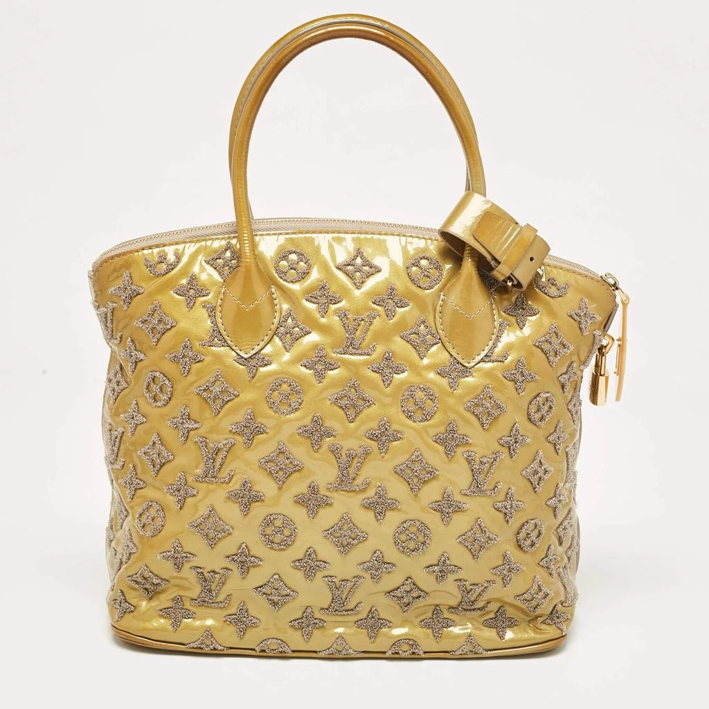 Louis Vuitton Louis Vuitton Gris Monogram Patent Leather Limited Edition Fascination Lockit Bag 4