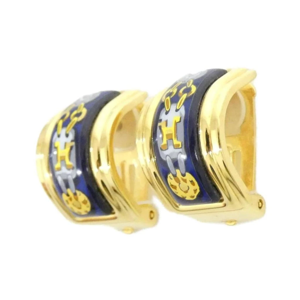 Hermes gold blue Clip Earrings (Pre-Owned) 2