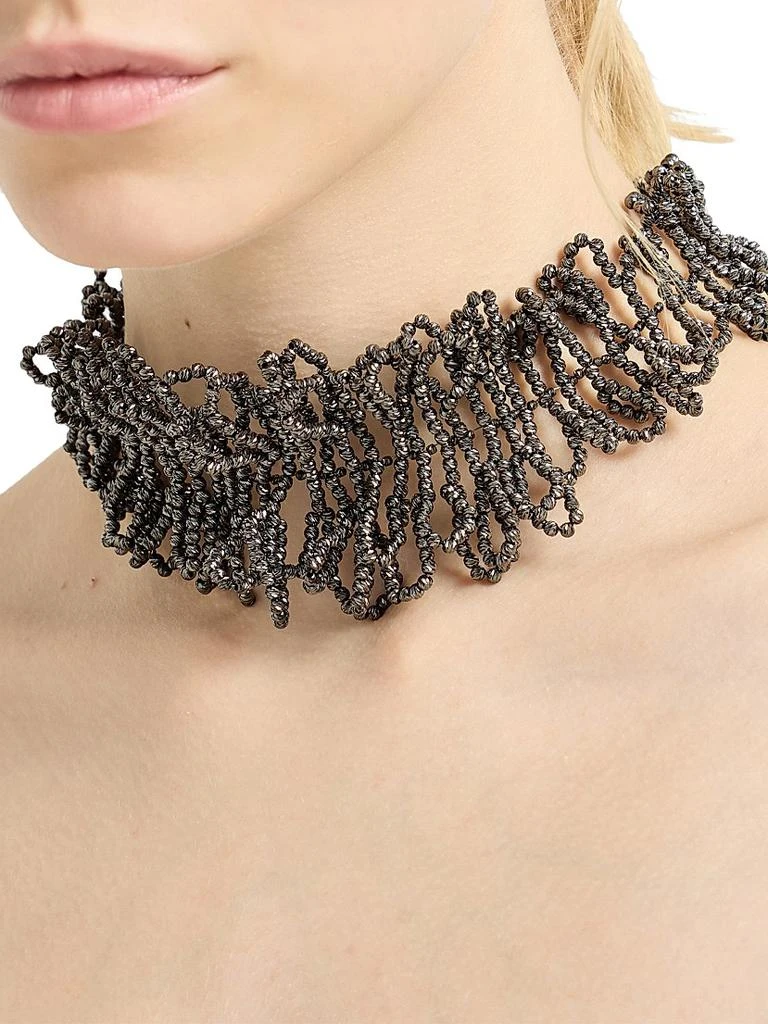 Brunello Cucinelli Sterling Silver Choker Necklace 2