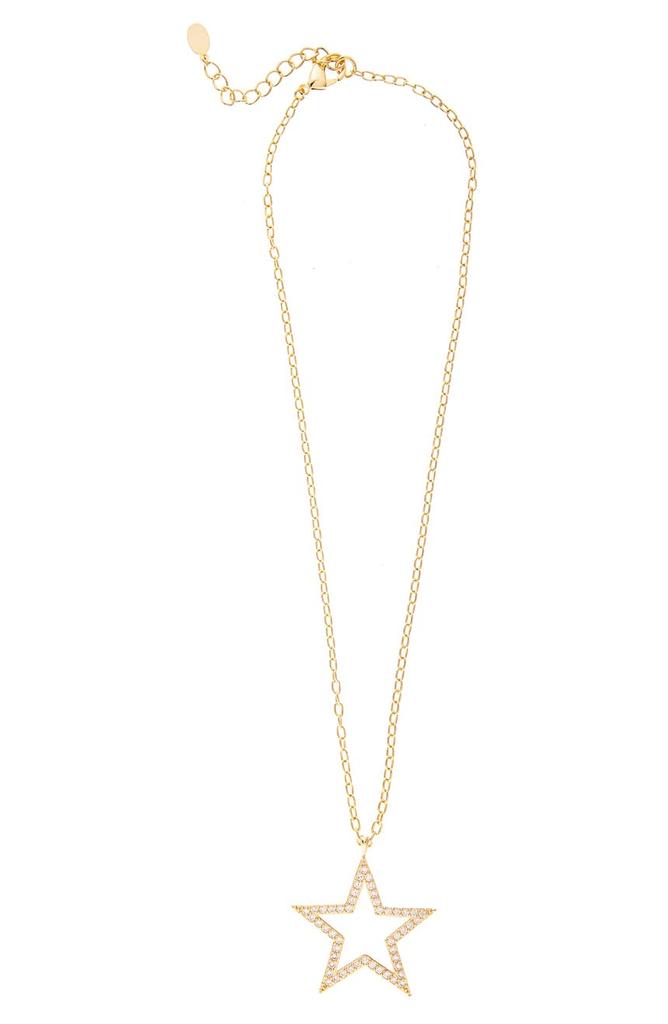 Rivka Friedman 18K Yellow Gold Plated CZ Star Pendant Necklace