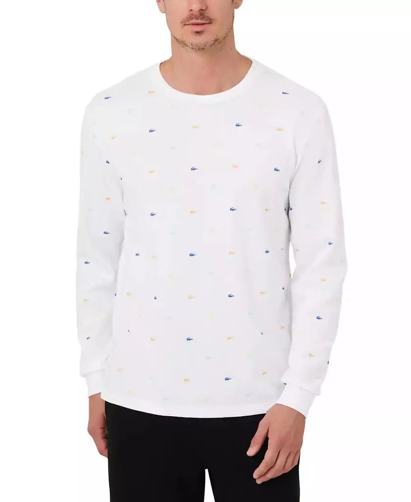 Lacoste Men's All Over Crocodile Waffle-Knit Thermal Shirt
