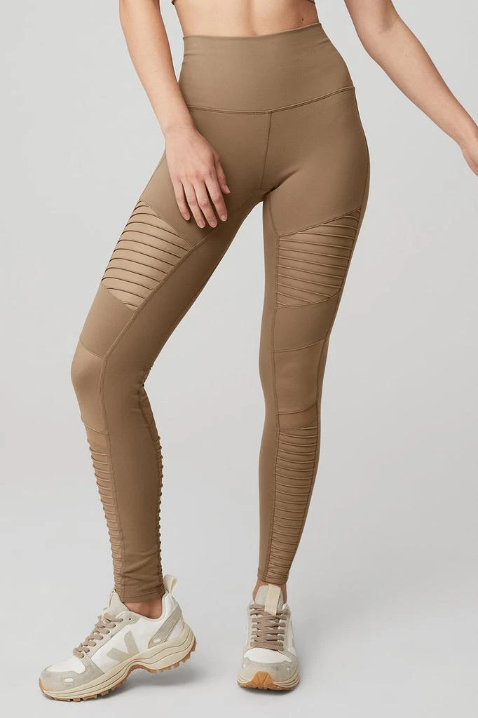 Alo High-Waist Moto Legging - Gravel/Gravel Glossy 1