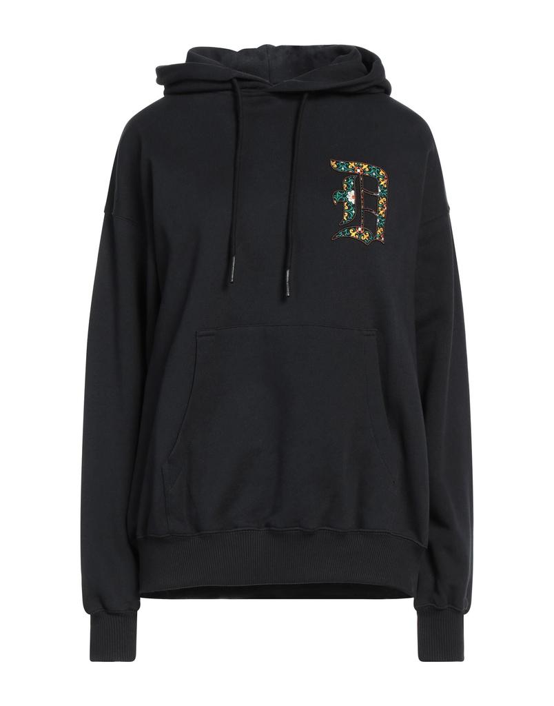 パーカー・フーディ DROLE DE MONSIEUR Black Hoodie with Logo in Cotton Man Black Cotton Slogan Hoodie