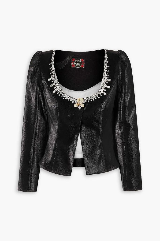 MISS SOHEE Copped embellished stretch-lamé jacket 1