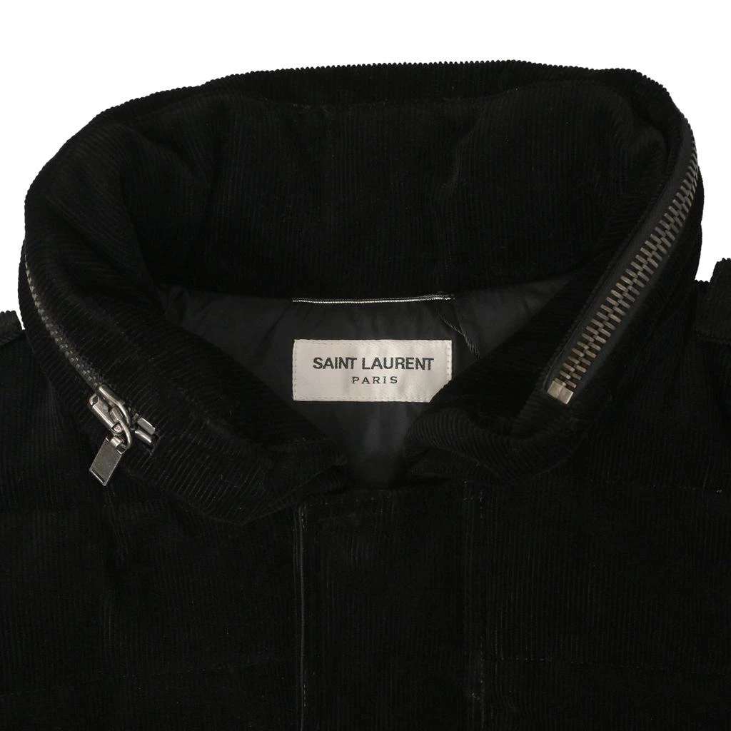 Yves Saint Laurent 2017 Bad Lieutenant Corduroy Puffer Coat in Black Cotton 5