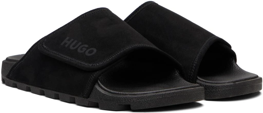 Hugo Boss Black Strap Faux-Suede Upper Sandals 4