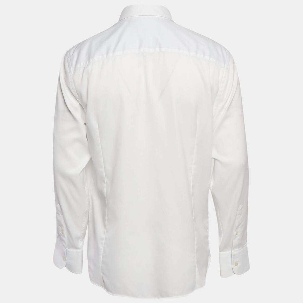 Emporio Armani Emporio Armani White Cotton Blend Button Down Shirt XL